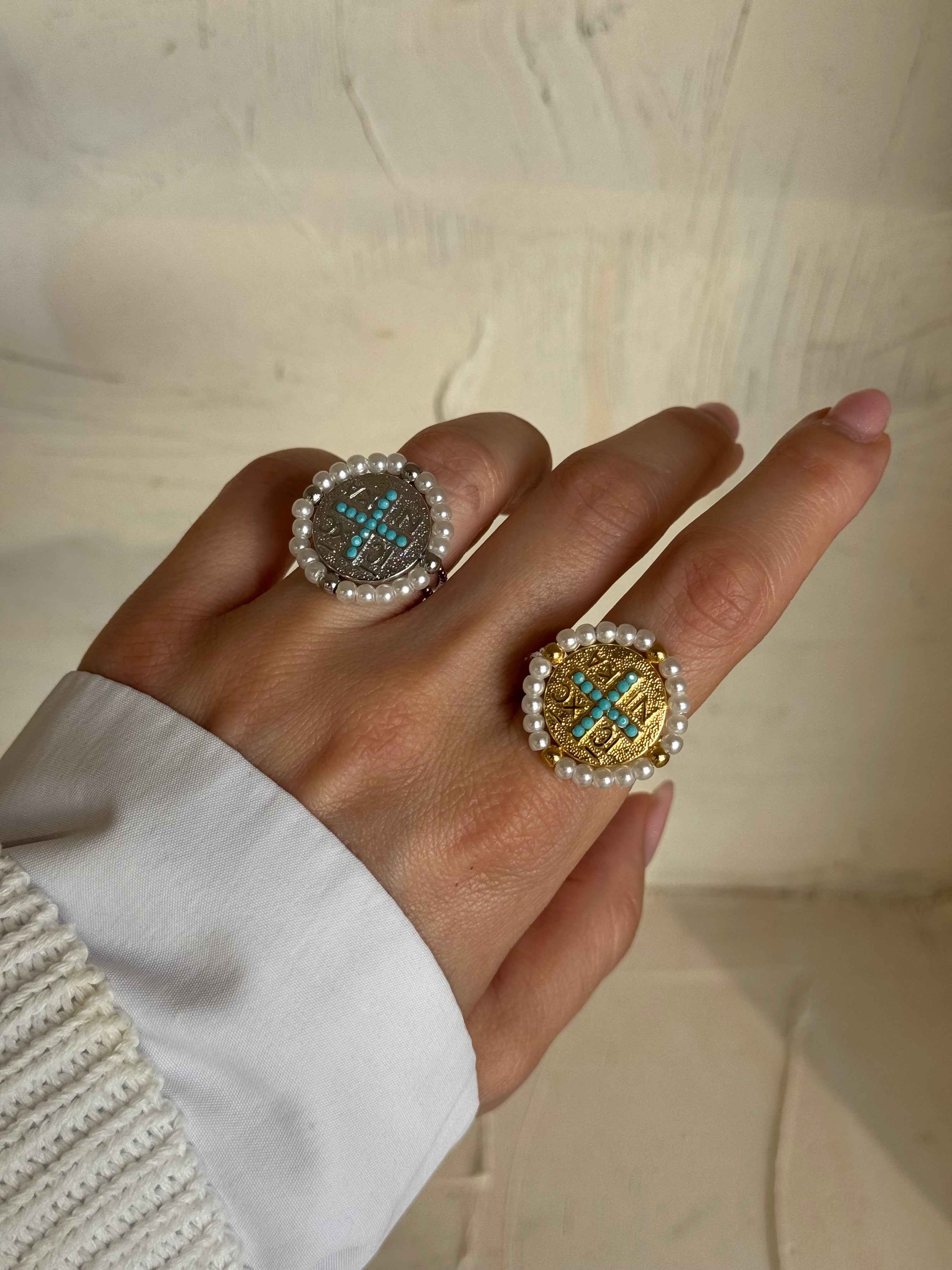 Byzantine Pearl – Δαχτυλίδι Stainless Steel