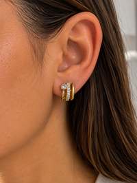 LUMIÈRE TRIPLE HOOPS ✨- Σκουλαρίκια Από Ανοξείδωτο Ατσάλι