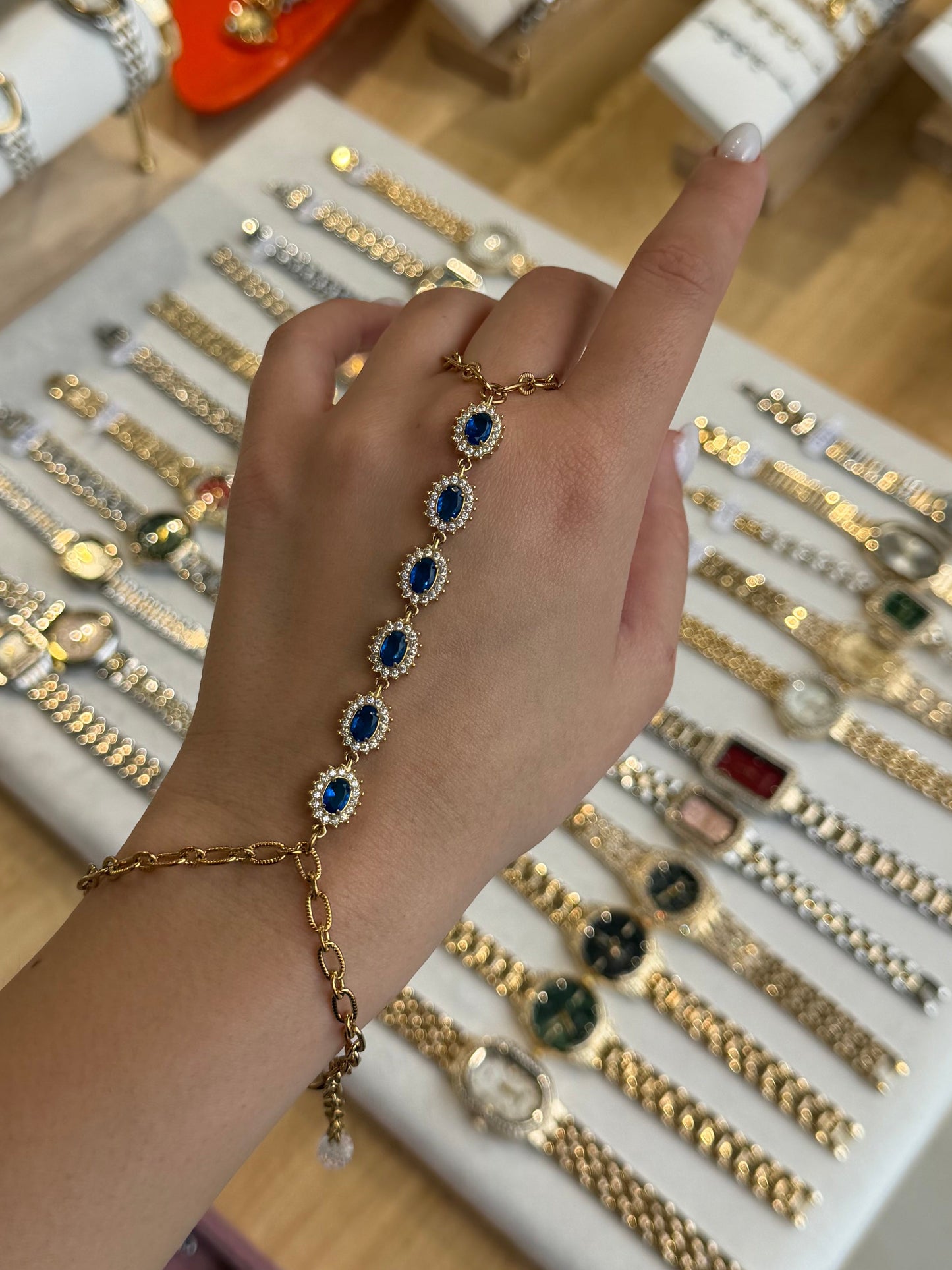 Blue Desire Chain Bracelet χειροποίητο designed by KIKA ✨