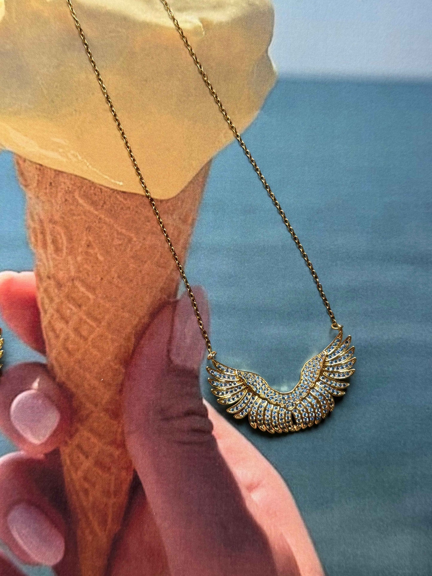 Golden Seraph Ατσάλινο Κολιέ ✨🪽