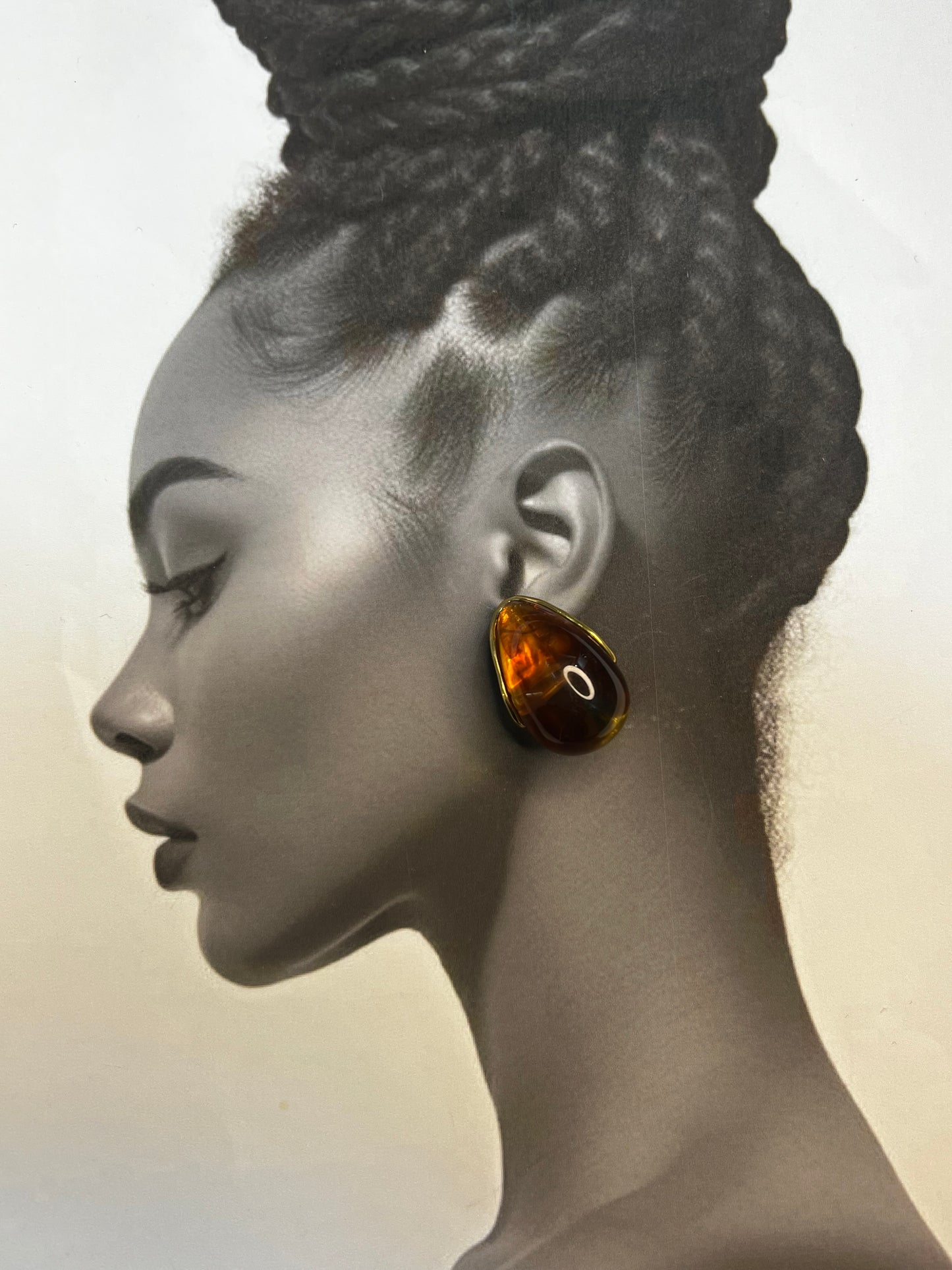 Amber Drop – Σκουλαρίκια Stainless Steel