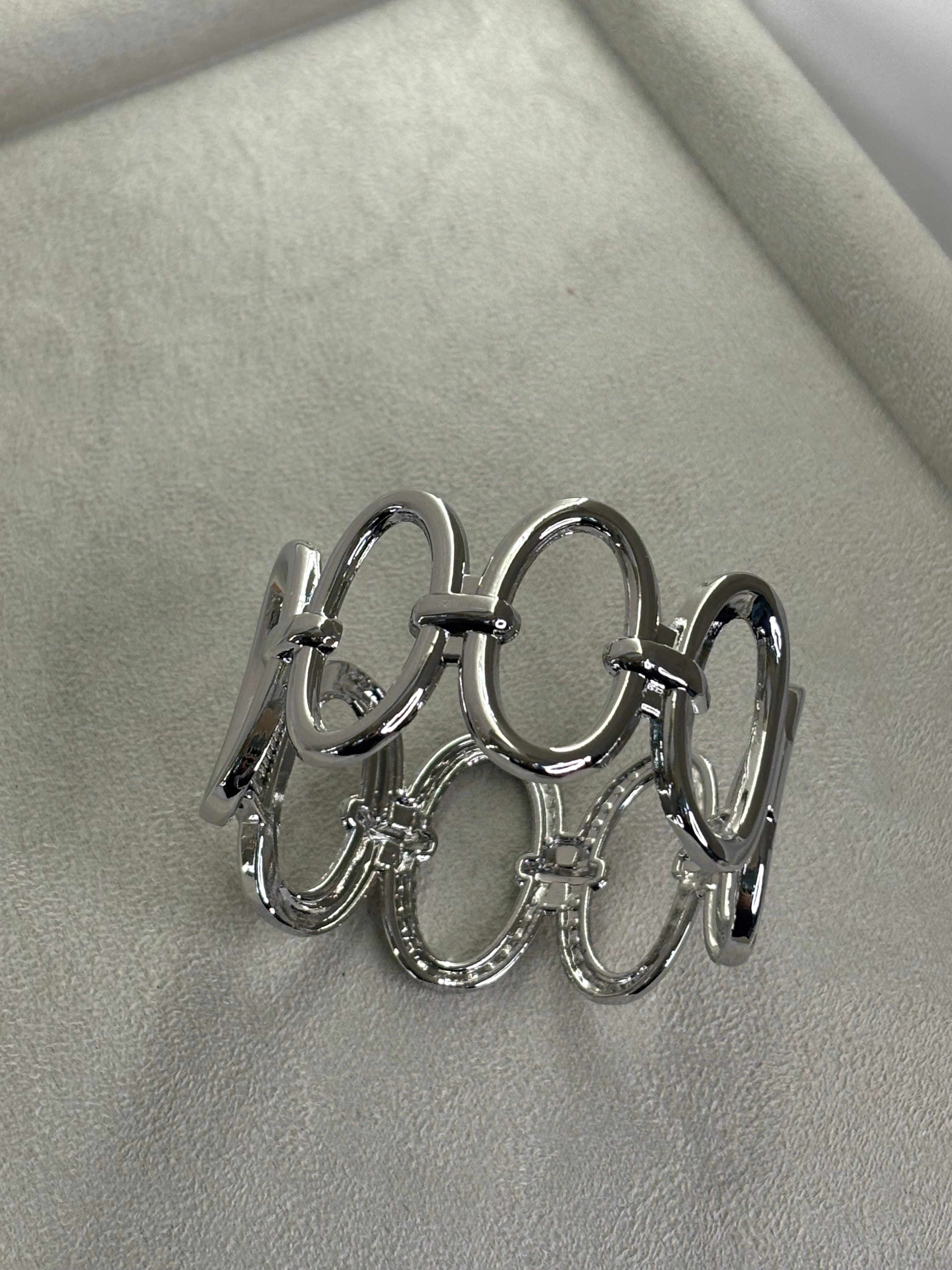 Silver steel handcuffs