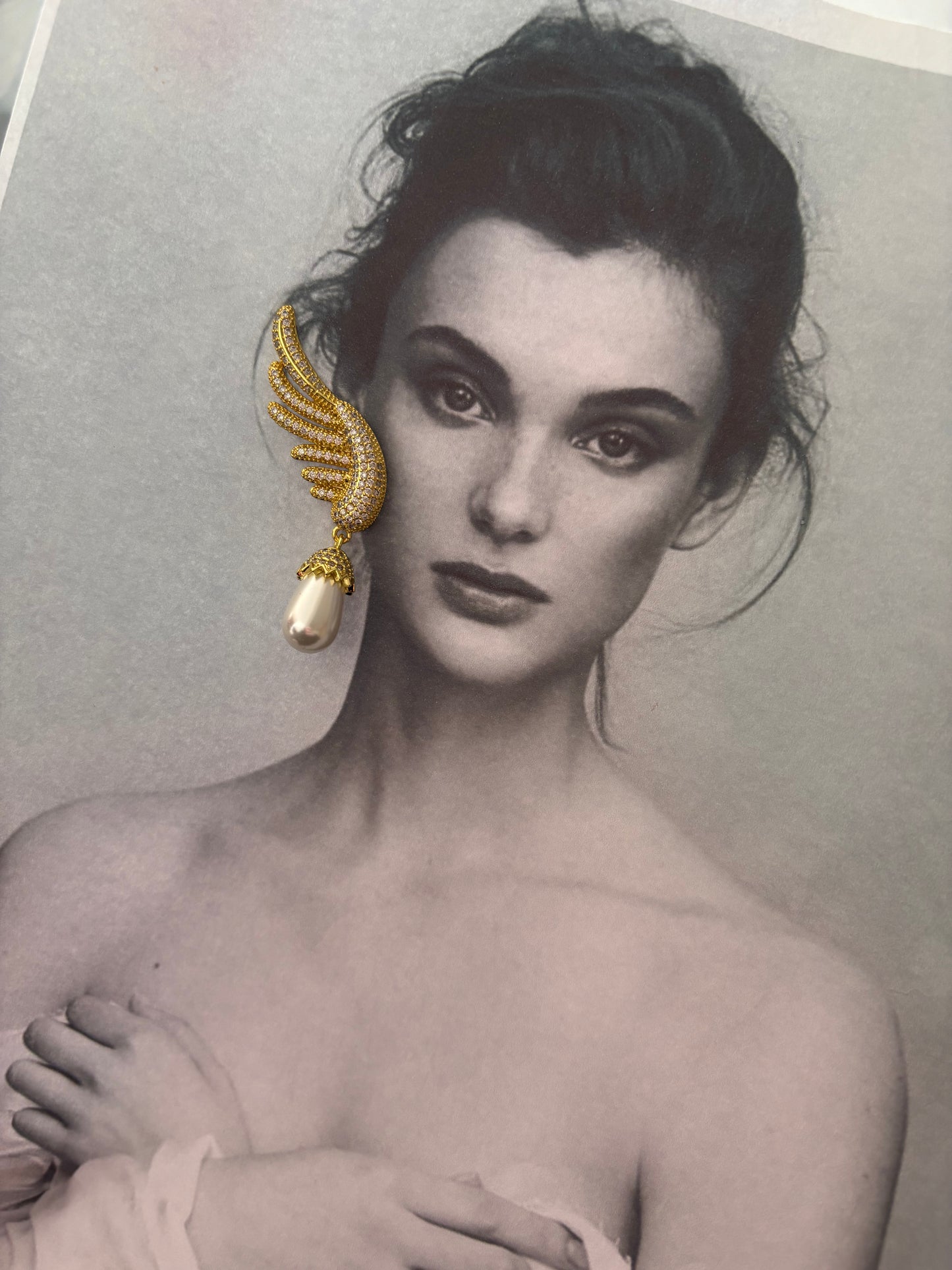 Angel Wing Pearl Earring