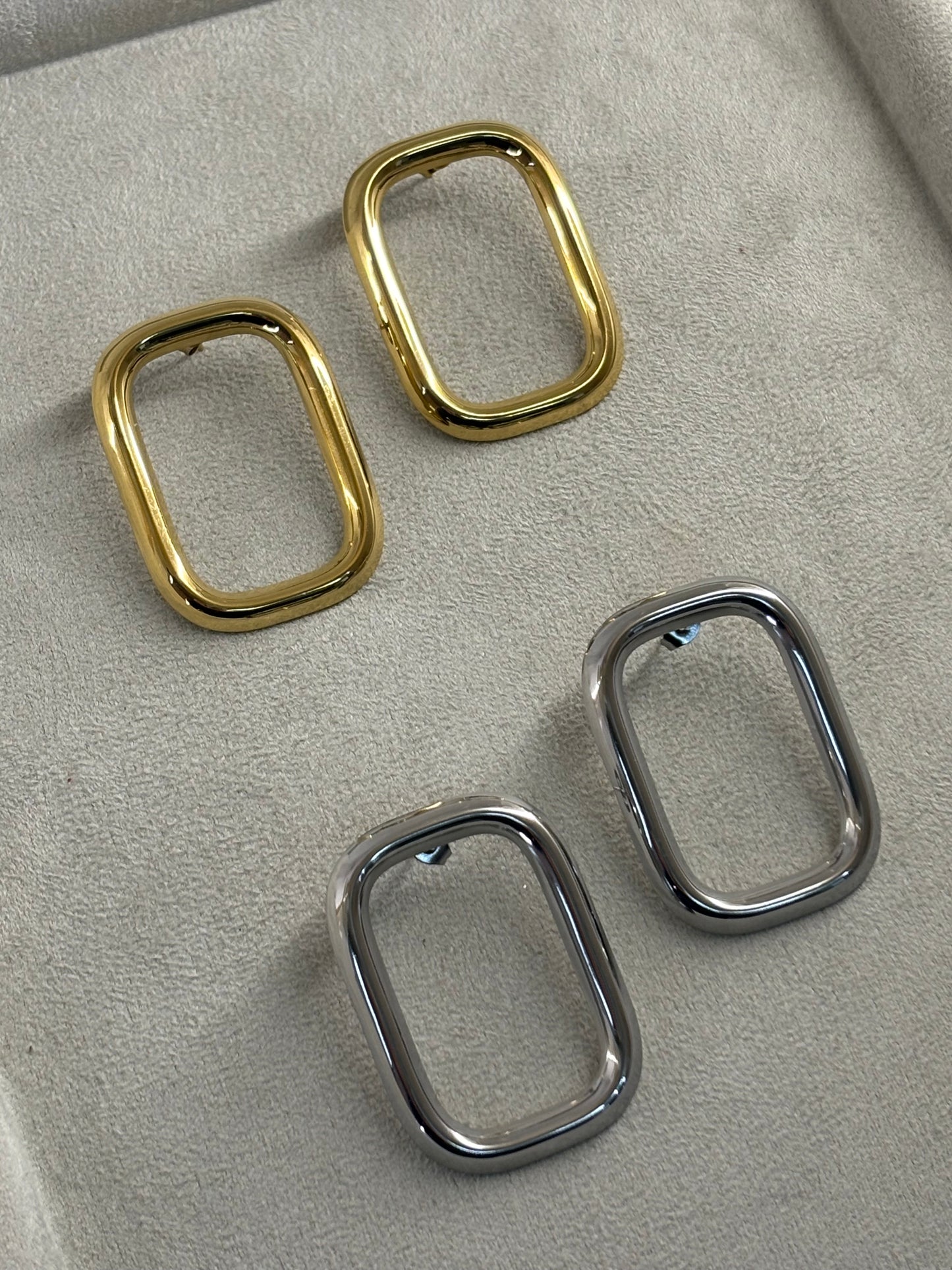 Σκουλαρίκια μεγάλα ορθωγονια χρυσό ασημί