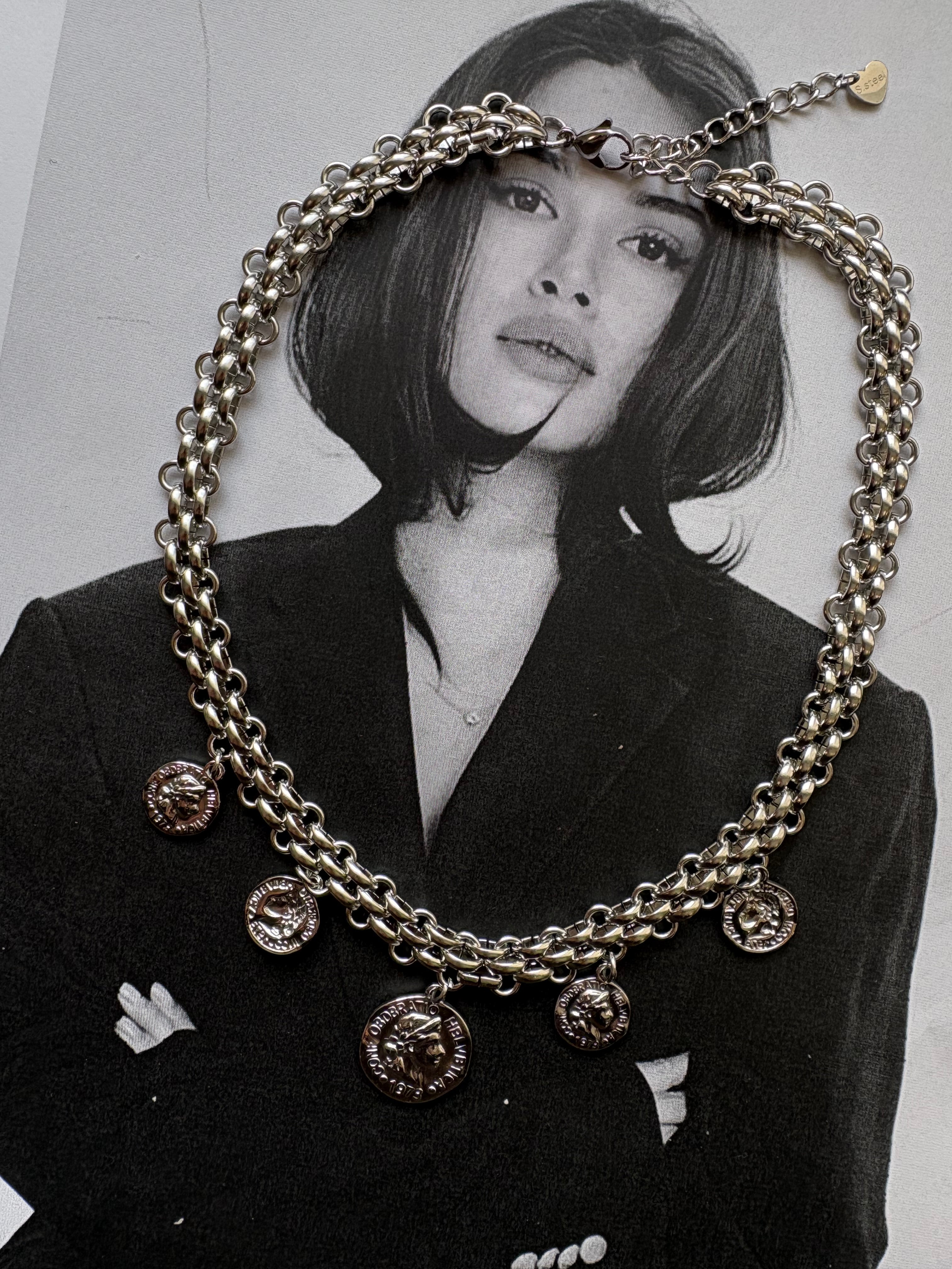 Golden Siren Necklace – Ατσάλινο Κολιέ με Coin Charms