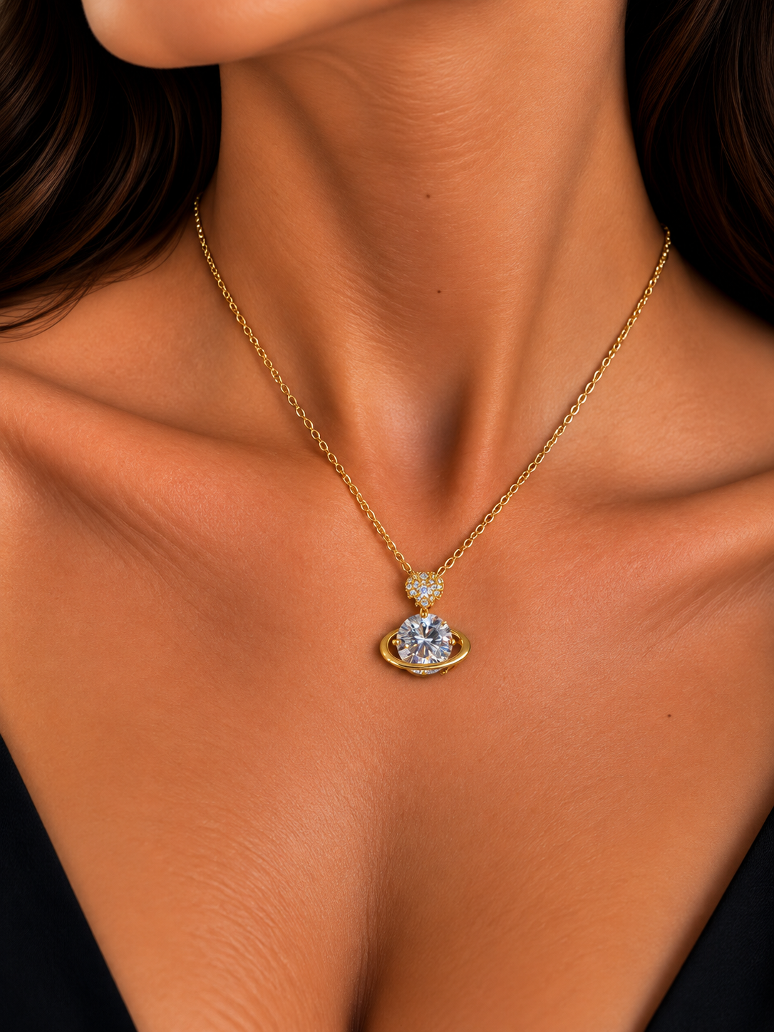 CELESTIAL ORBIT NECKLACE - Κολιέ Από Ανοξείδωτο Ατσάλι