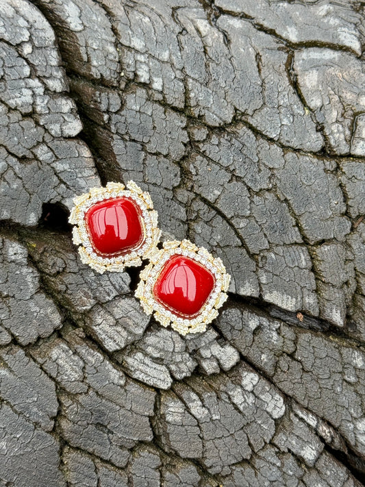 Ruby Diva – σκουλαρίκια ανθεκτικός ορείχαλκος