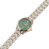 Steel Watch With Gold And Silver And Green
