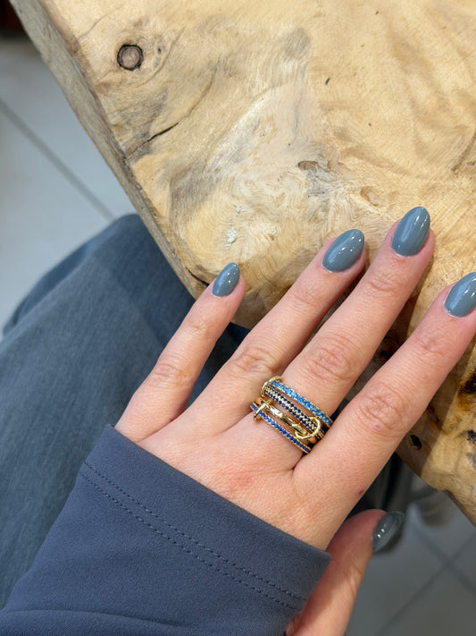 Ocean Princess Stack – Τετραπλό Δαχτυλίδι Ορείχαλκος