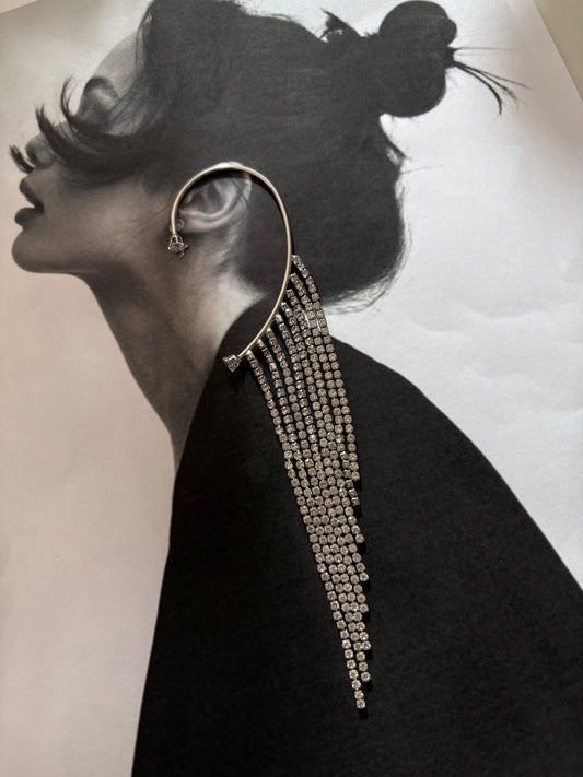 Crystal Cascade Ατσάλινο Ear cuff