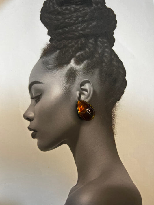 Amber Drop – Σκουλαρίκια Stainless Steel