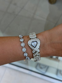 Silver Heart Glow Watch - Ανθεκτικός Ορείχαλκος