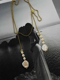 Bali Moon Pearl Necklace αληθινά μαργαριτάρια μακριά κολιέ
