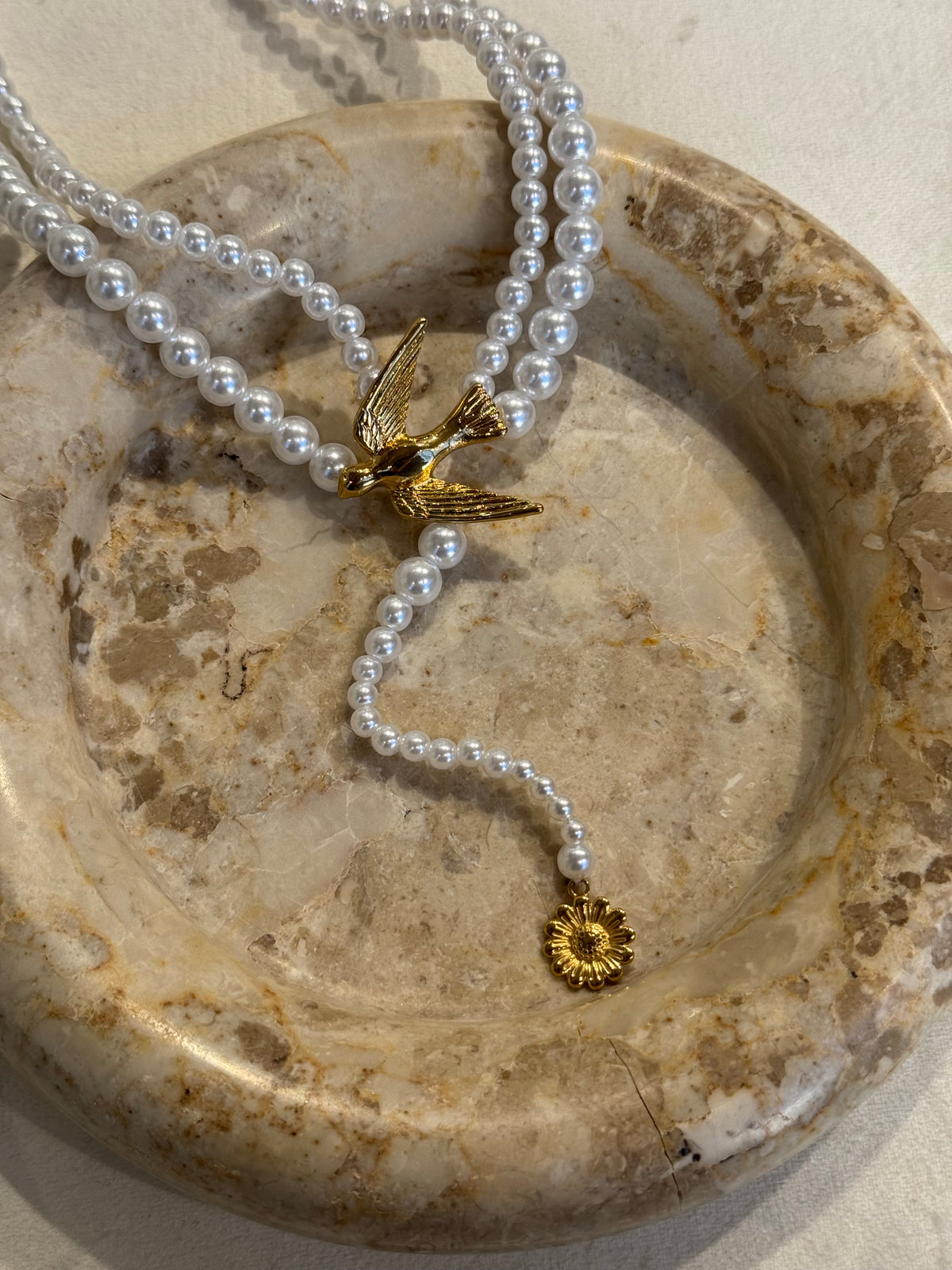 Poetic Pearl Drop - κολιέ stainless steel