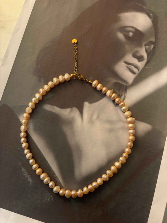 Velvet Ruby Pearl Necklace - Αληθινά Μαργαριτάρια