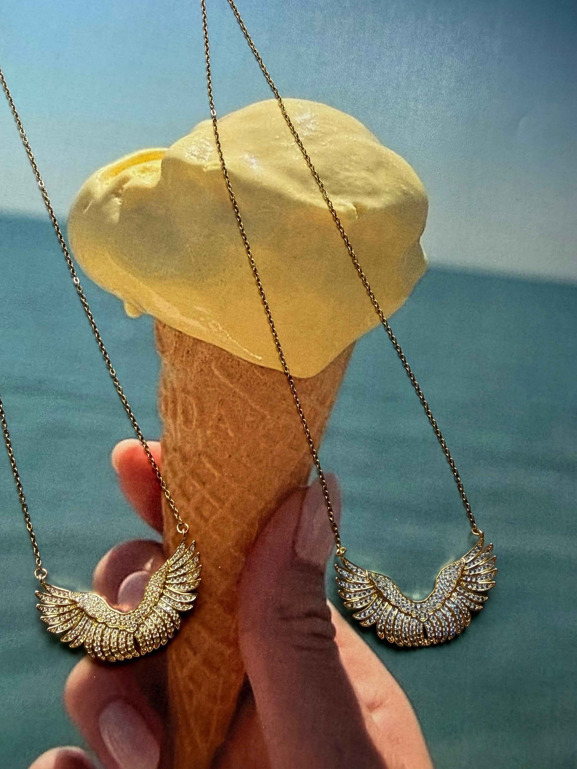 Golden Seraph Ατσάλινο Κολιέ ✨🪽