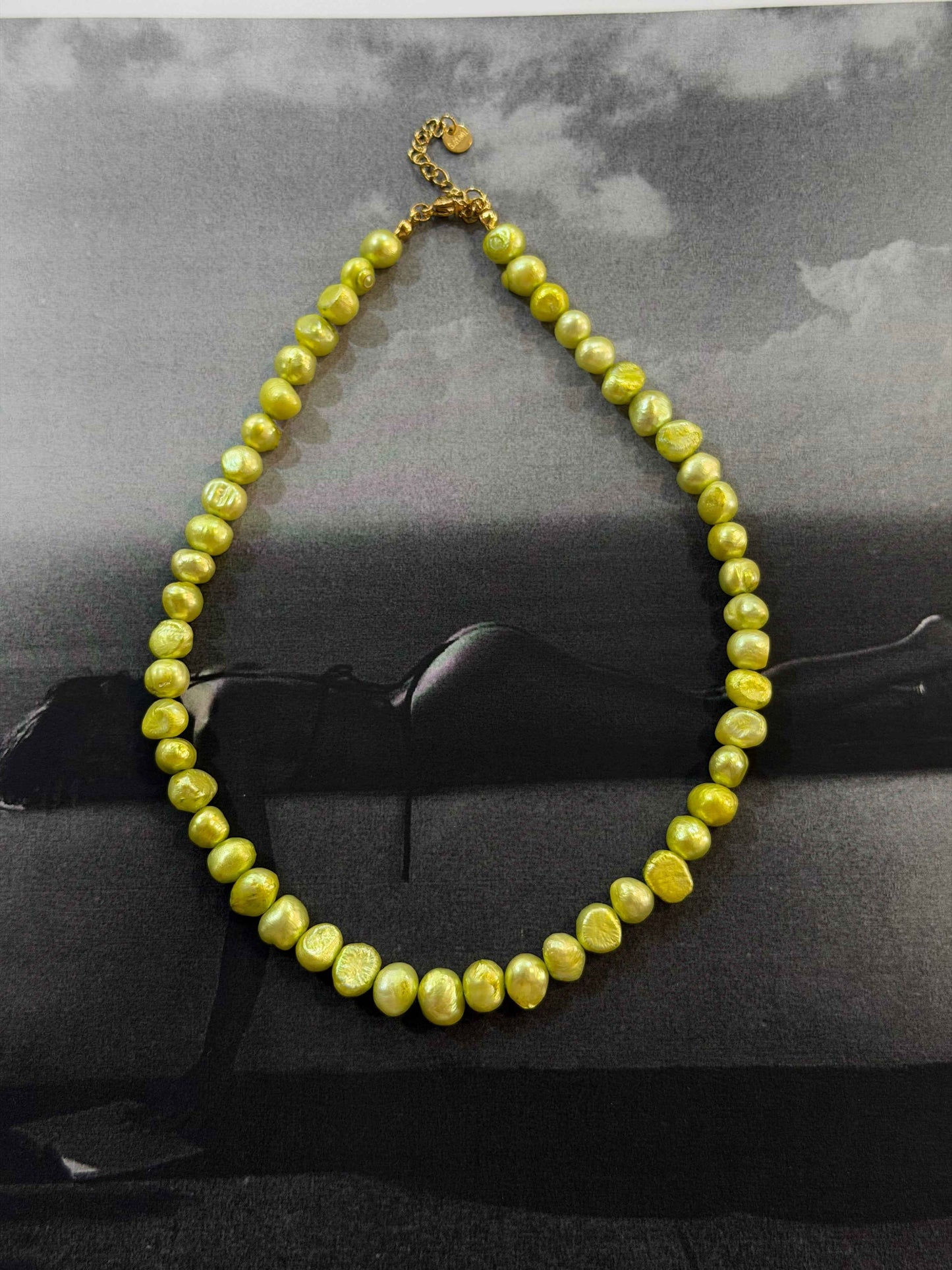 Canggu Olive Pearl | Αληθινά Μαργαριτάρια ✨Ατσάλινο Κολιέ