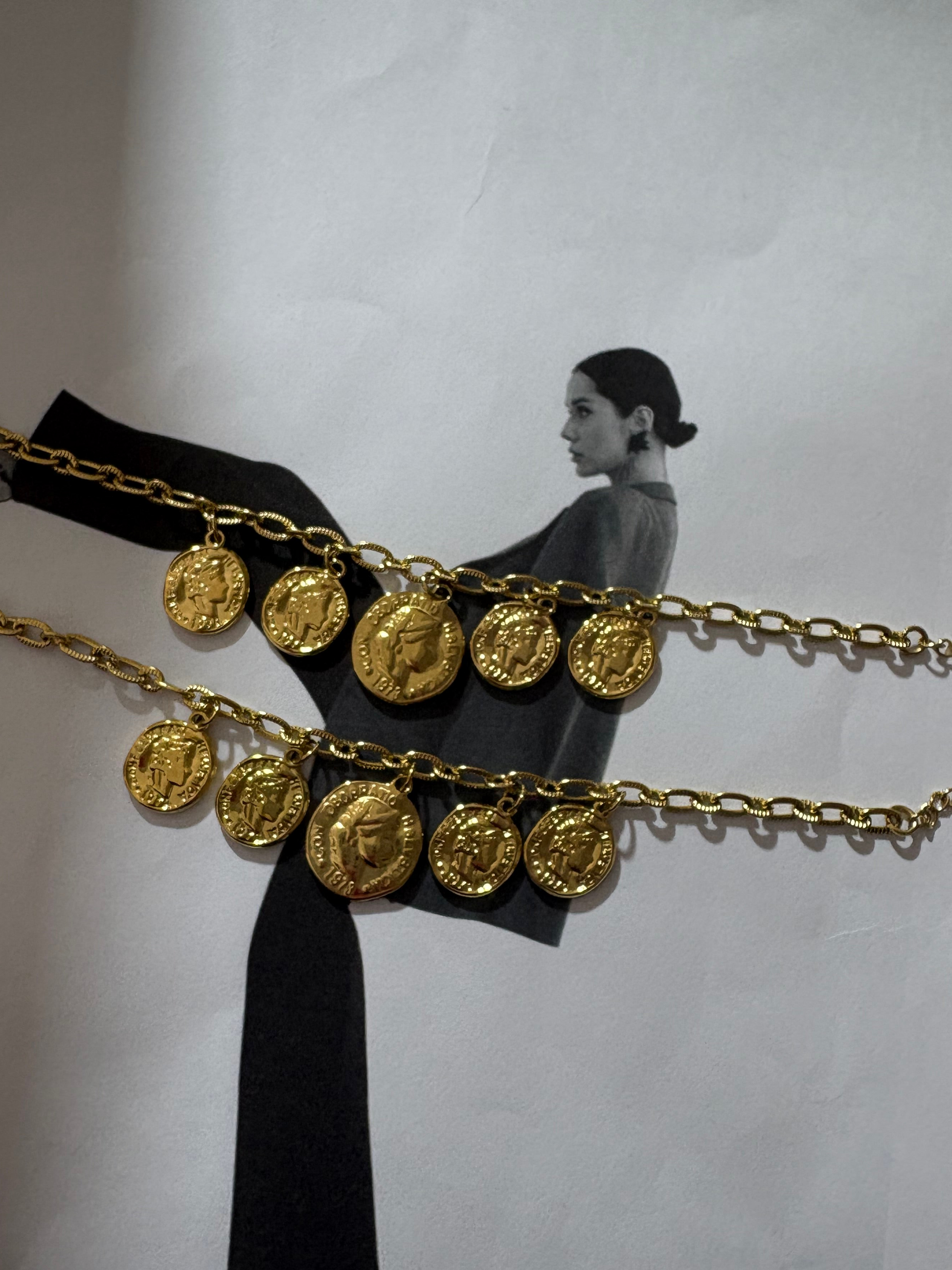Golden Coin Goddess Ατσάλινο Βραχιόλι