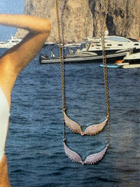 Rose Wings Necklace 🌸🪽-Ανθεκτικός ορείχαλκος