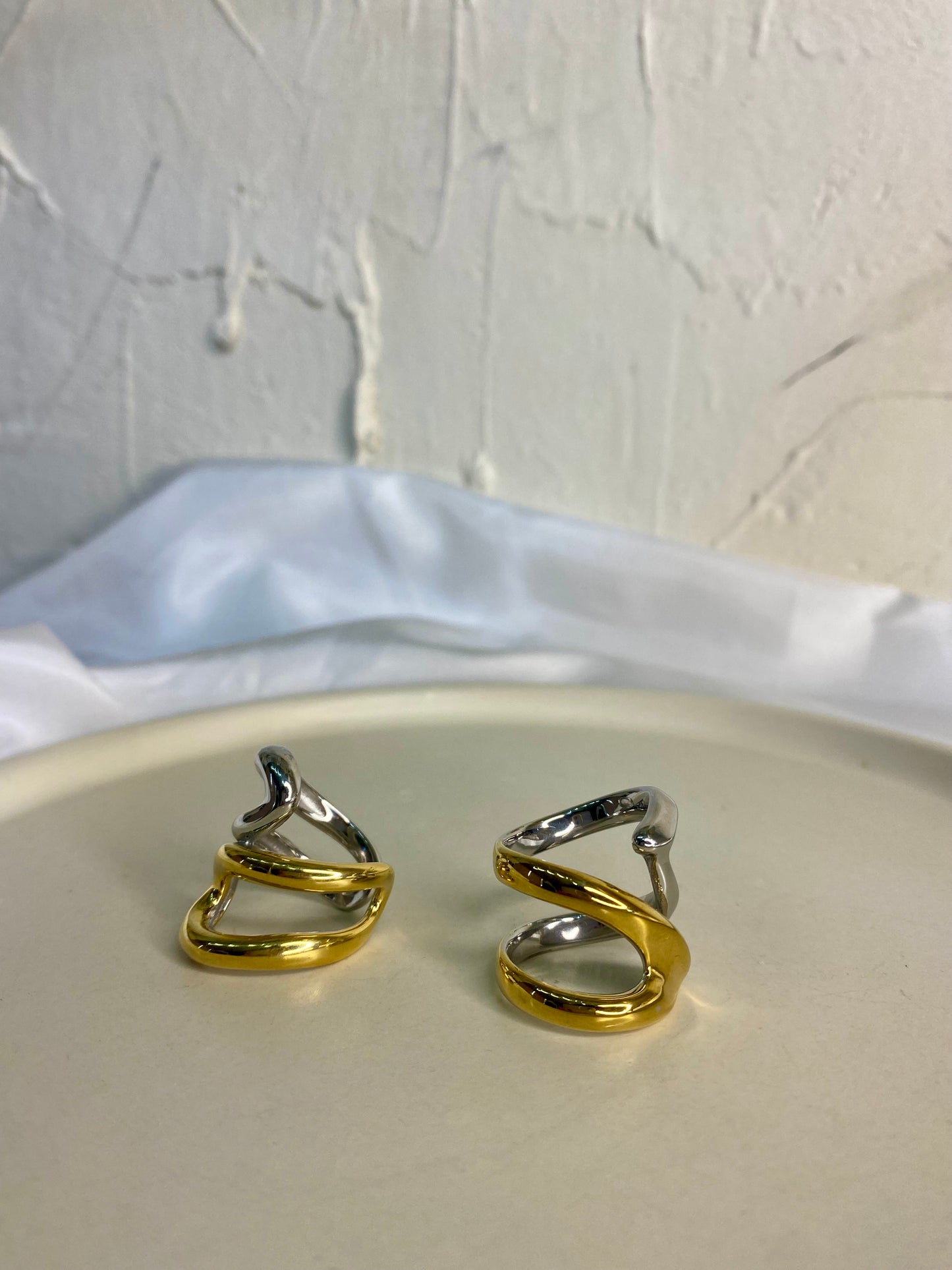 Ατσάλινο δαχτυλίδι χρυσό-ασημί