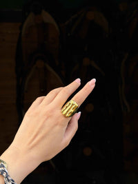 Golden Wave Ring Ατσάλινο Δαχτυλίδι