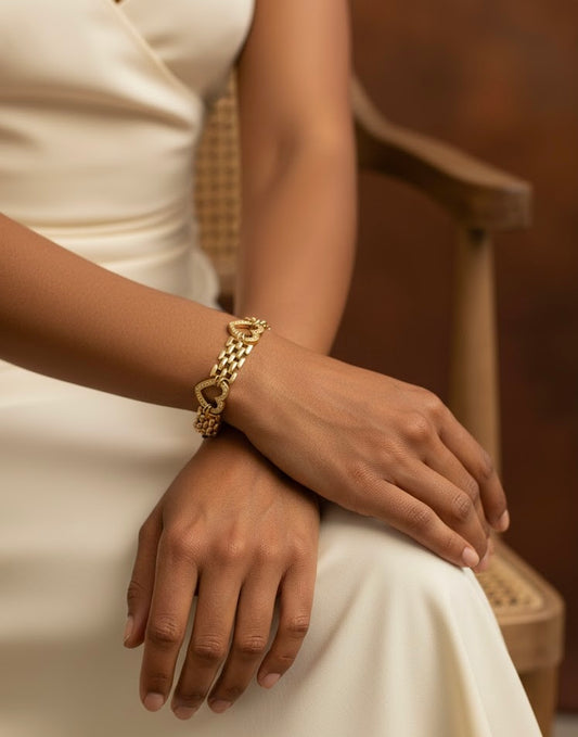 Heartbound Gold – βραχιόλι stainless steel