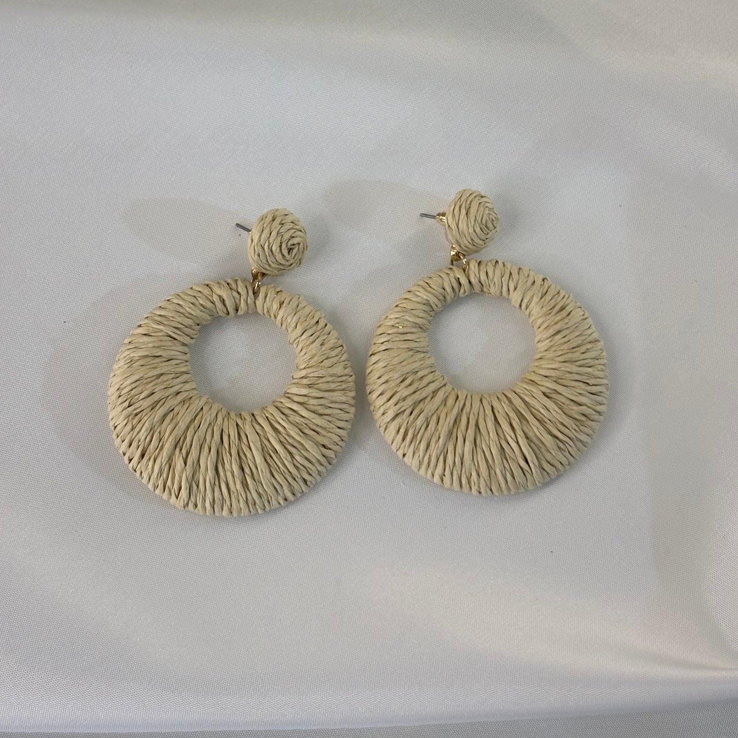 Γυναικεία Σκουλαρίκια Κρεμαστά Στρογγυλά Πλεκτά | Pnoe Studio