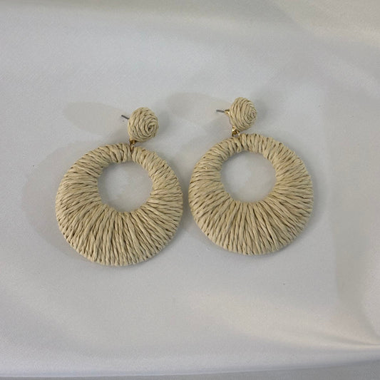 Γυναικεία Σκουλαρίκια Κρεμαστά Στρογγυλά Πλεκτά | Pnoe Studio