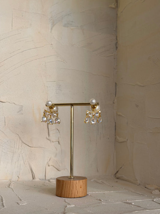 Crystal Crown – σκουλαρίκια ανθεκτικός ορείχαλκος