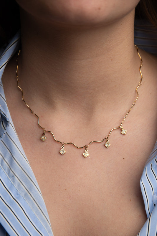 Χρυσό Κολιέ Με Πέτρες "Κλειώ"