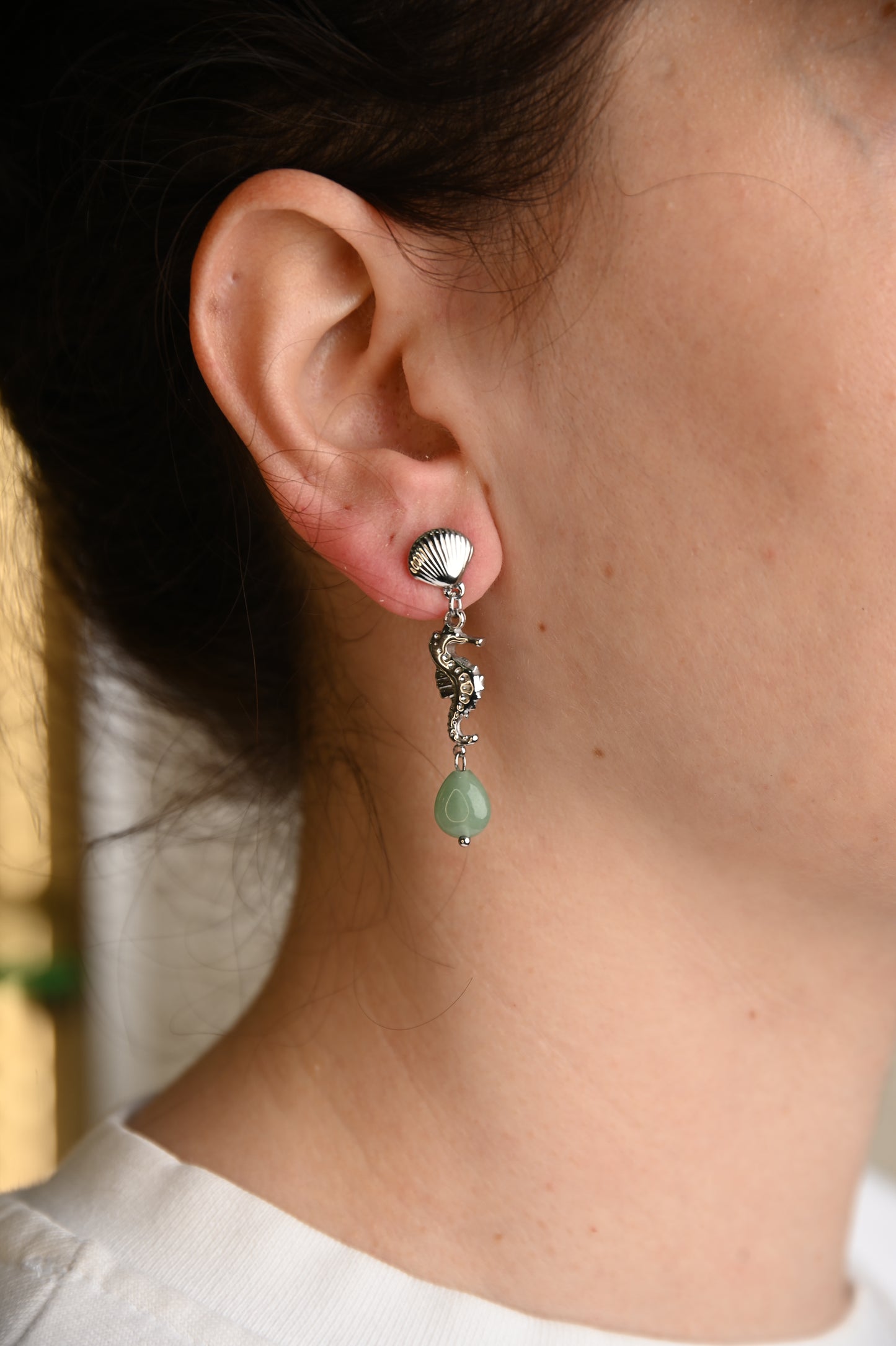 Θαλάσσια Μαγεία - Σκουλαρίκι με Ιππόκαμπο