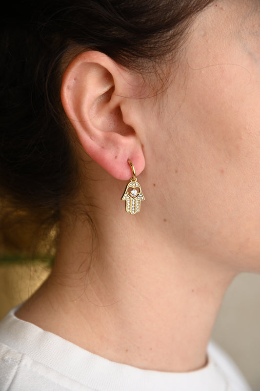 Φύλακας Τύχης – Σκουλαρίκι με Χέρι της Φατμά