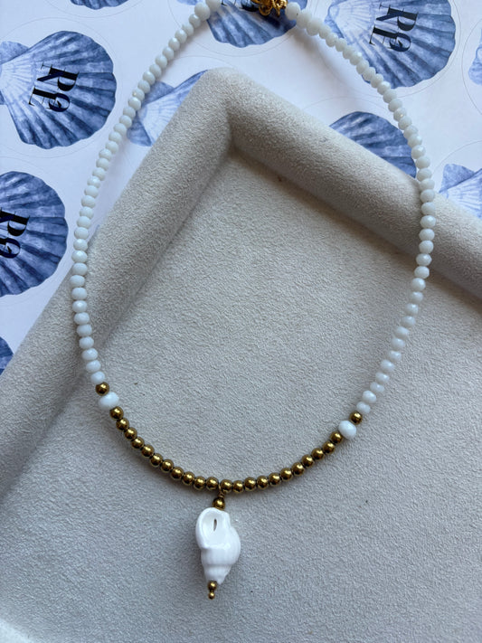 “Whiteline ” Ατσάλινο κολιέ handmade by kika