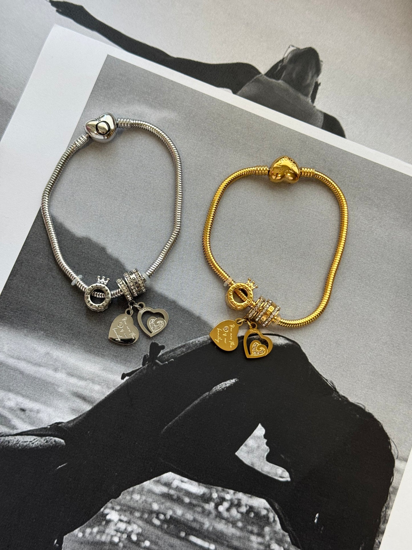 Crown Heart – Βραχιόλι Stainless Steel με Charms