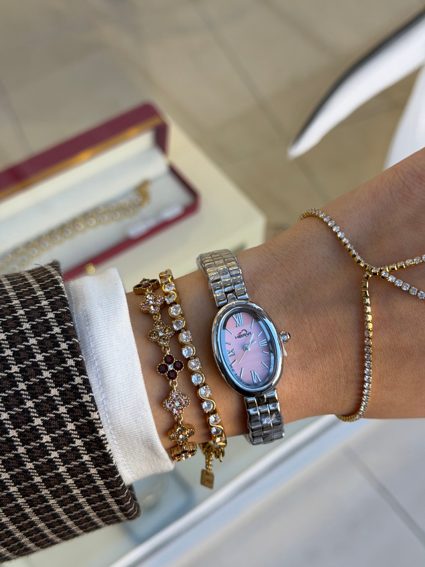 “Pink memories ” Ατσάλινο ρολόι