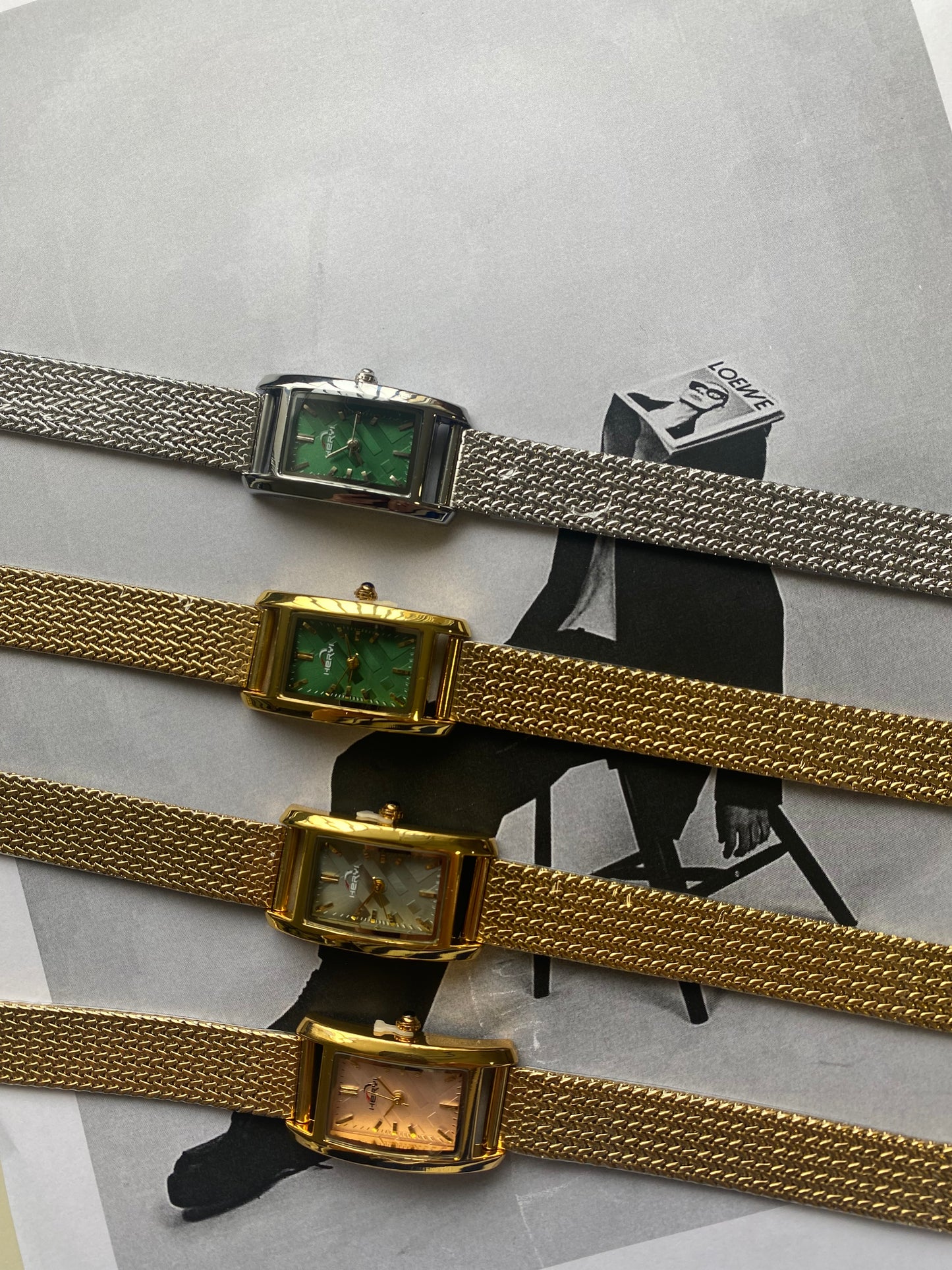 Verdant Royale Mesh Watch- stainless steel