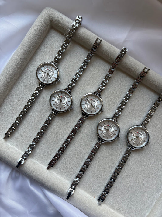 "Silver Eclipse" Ασημί ατσάλινο ρολόι