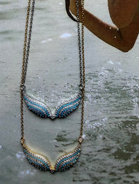 Azure Wings Necklace 🪽💙-Ανθεκτικός Ορείχαλκος