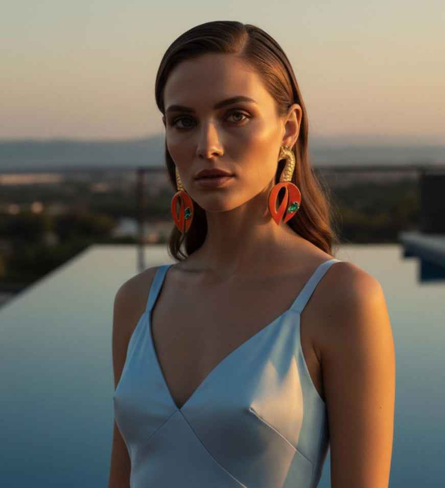 Delos Giraffe Sunset - Χειροποίητα Σκουλαρίκια (Διαθέσιμο με Προπαραγγελία)