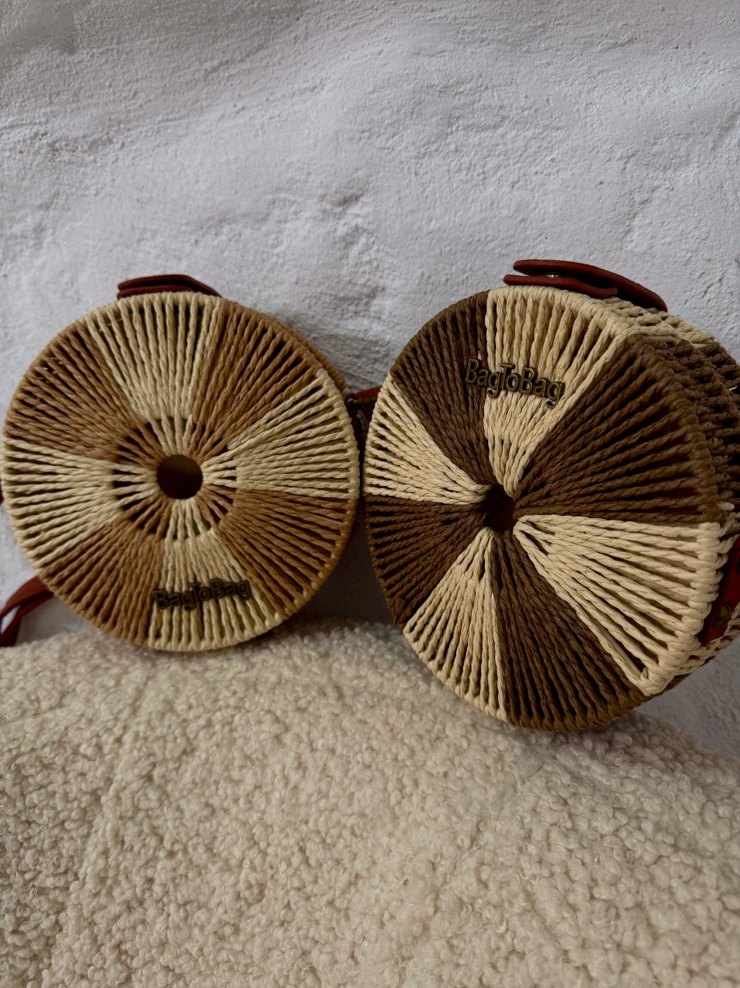 Στρογγυλή boho ψάθινη τσάντα Bag to bag