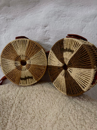 Round boho straw bag Bag to bag