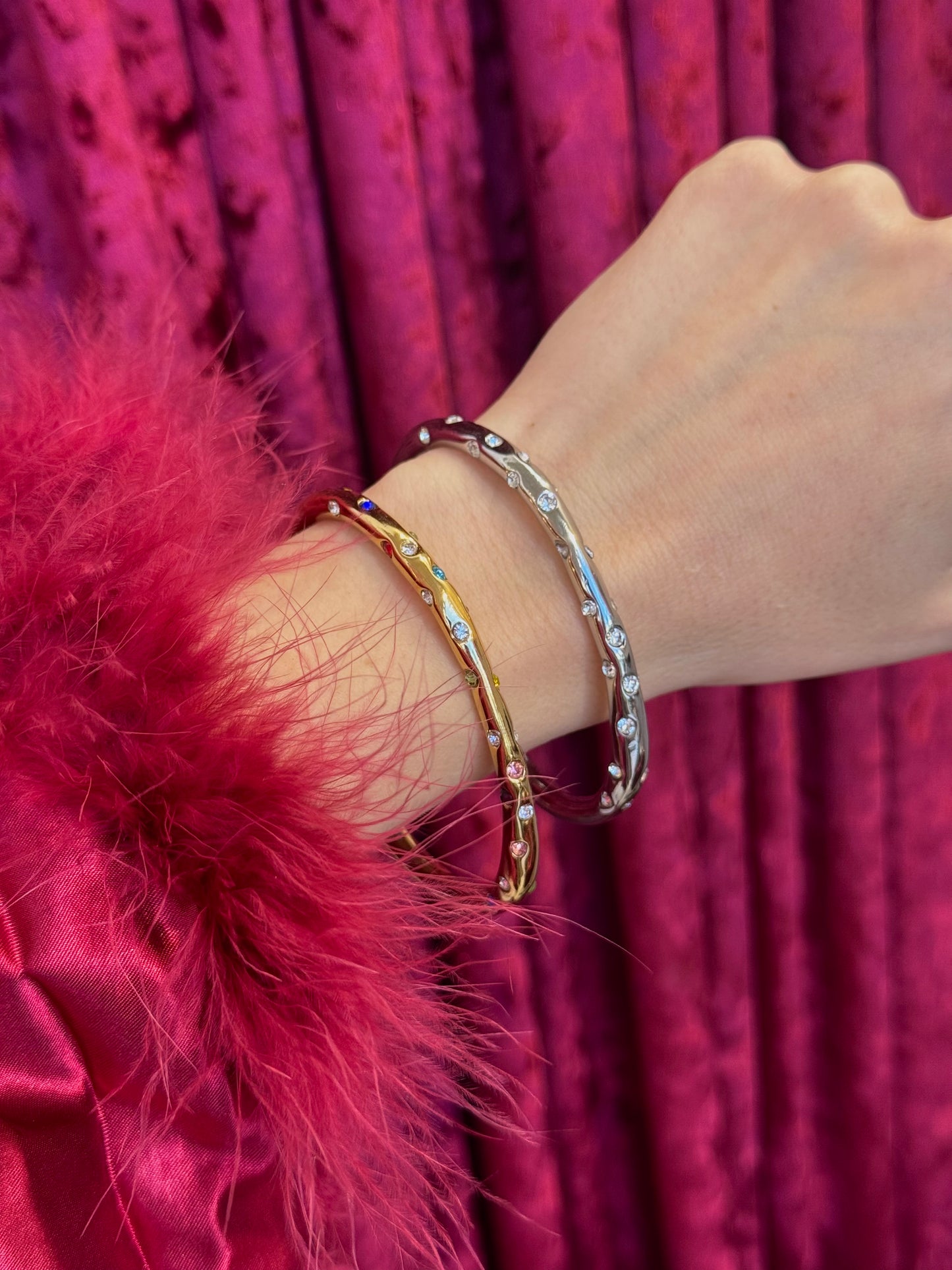 Crystal Bangle -χειροπέδα stainless steel