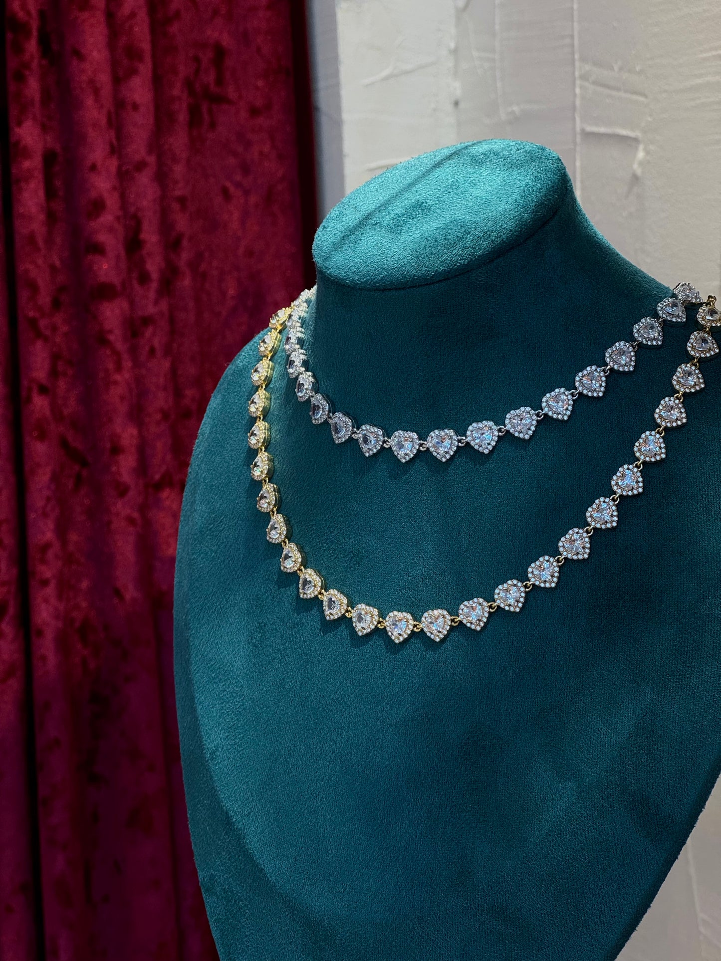 Santa Claus Neclase ✨ Ατσάλινο κολιέ με καρδίες 🎅🏻