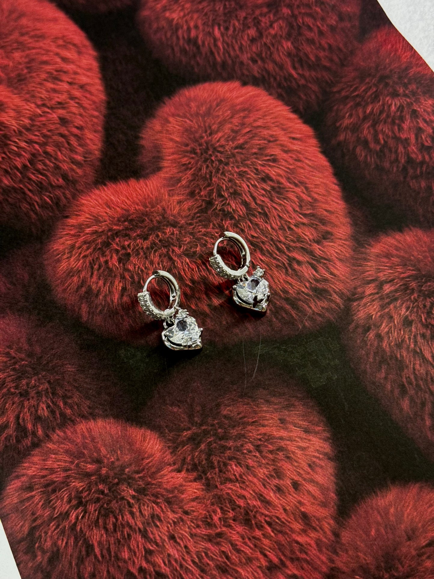 Crystal Heart – σκουλαρίκια stainless steel