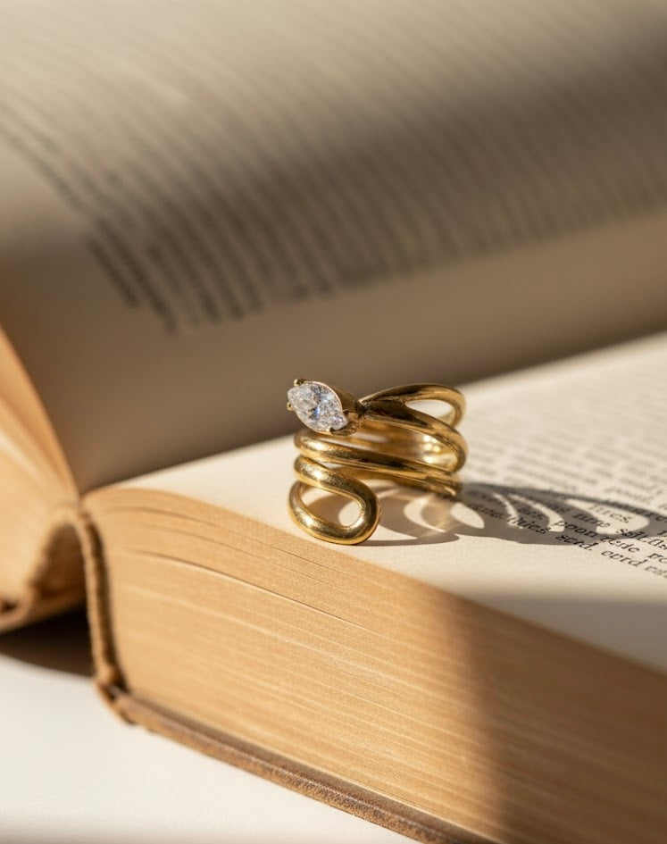 Aurora Wave - stainless steel ring