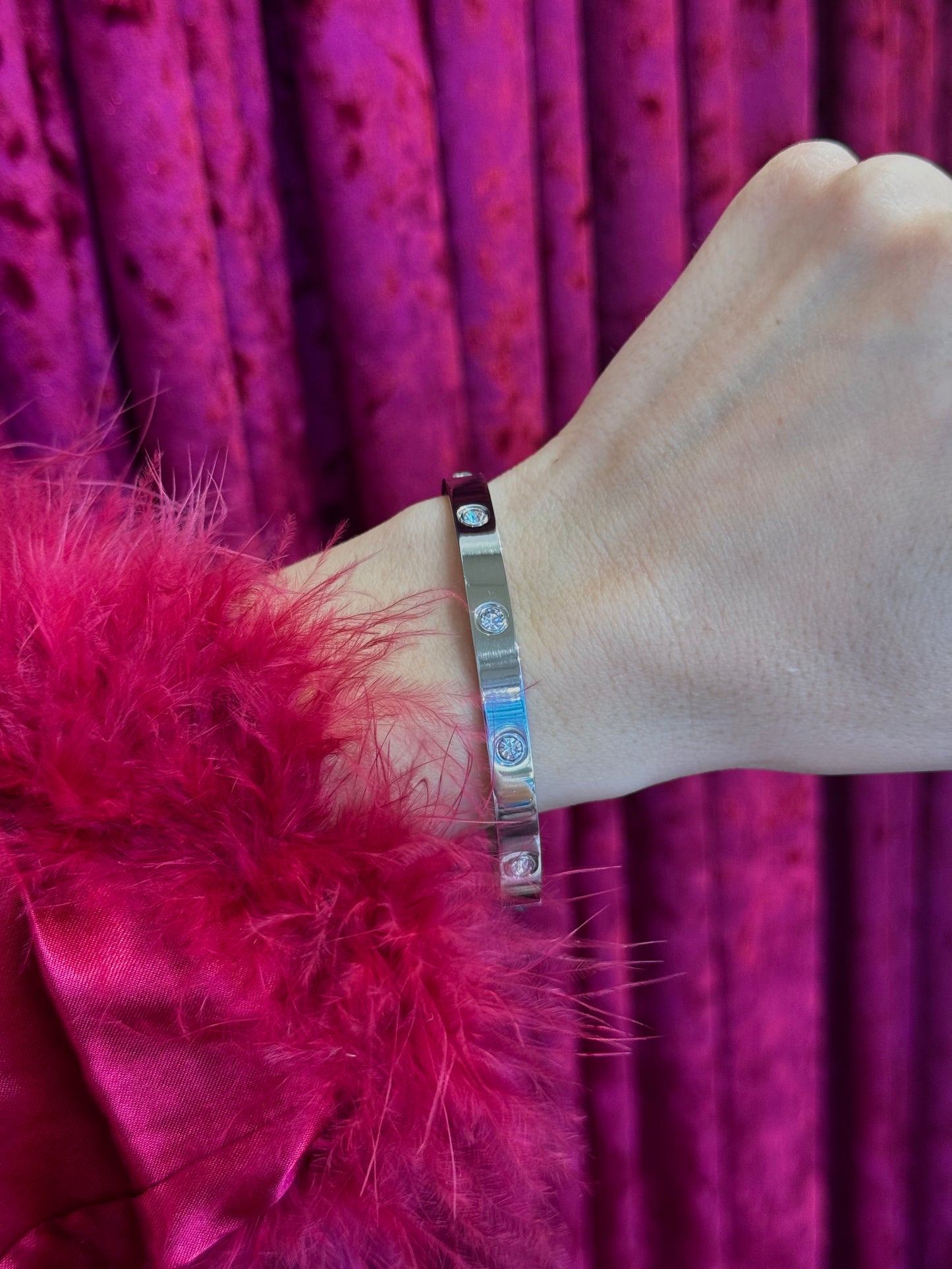 Crystal Dot -χειροπέδα stainless steel