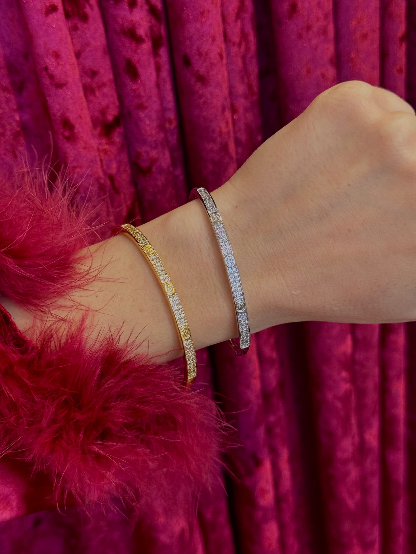 Crystal Bangle -χειροπέδα stainless steel