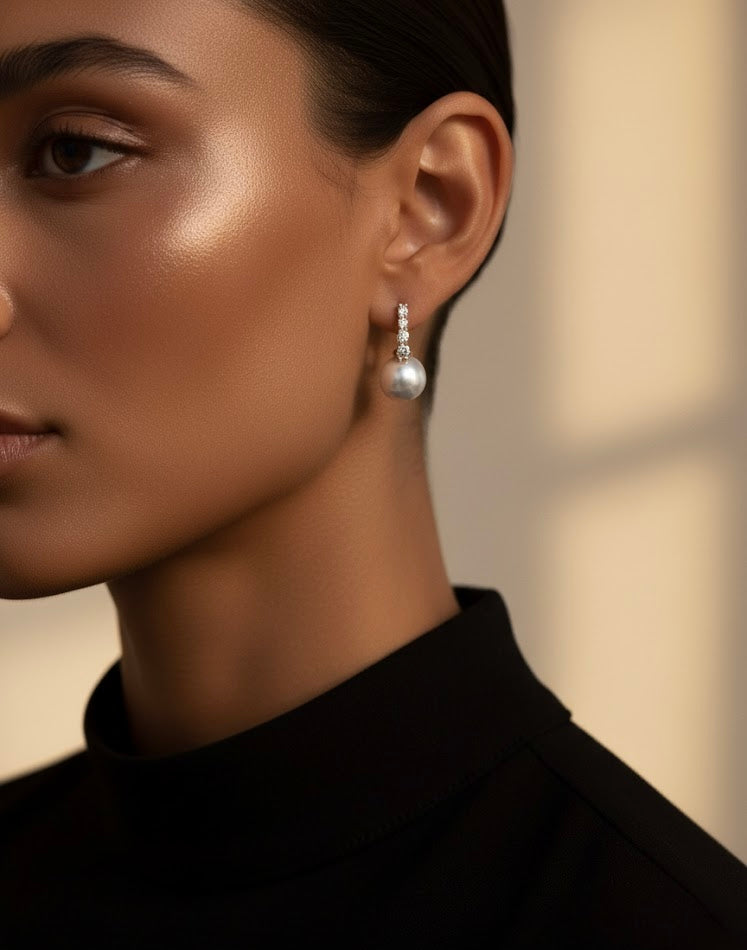 Pearl Eclipse – σκουλαρίκια ανθεκτικός ορείχαλκος