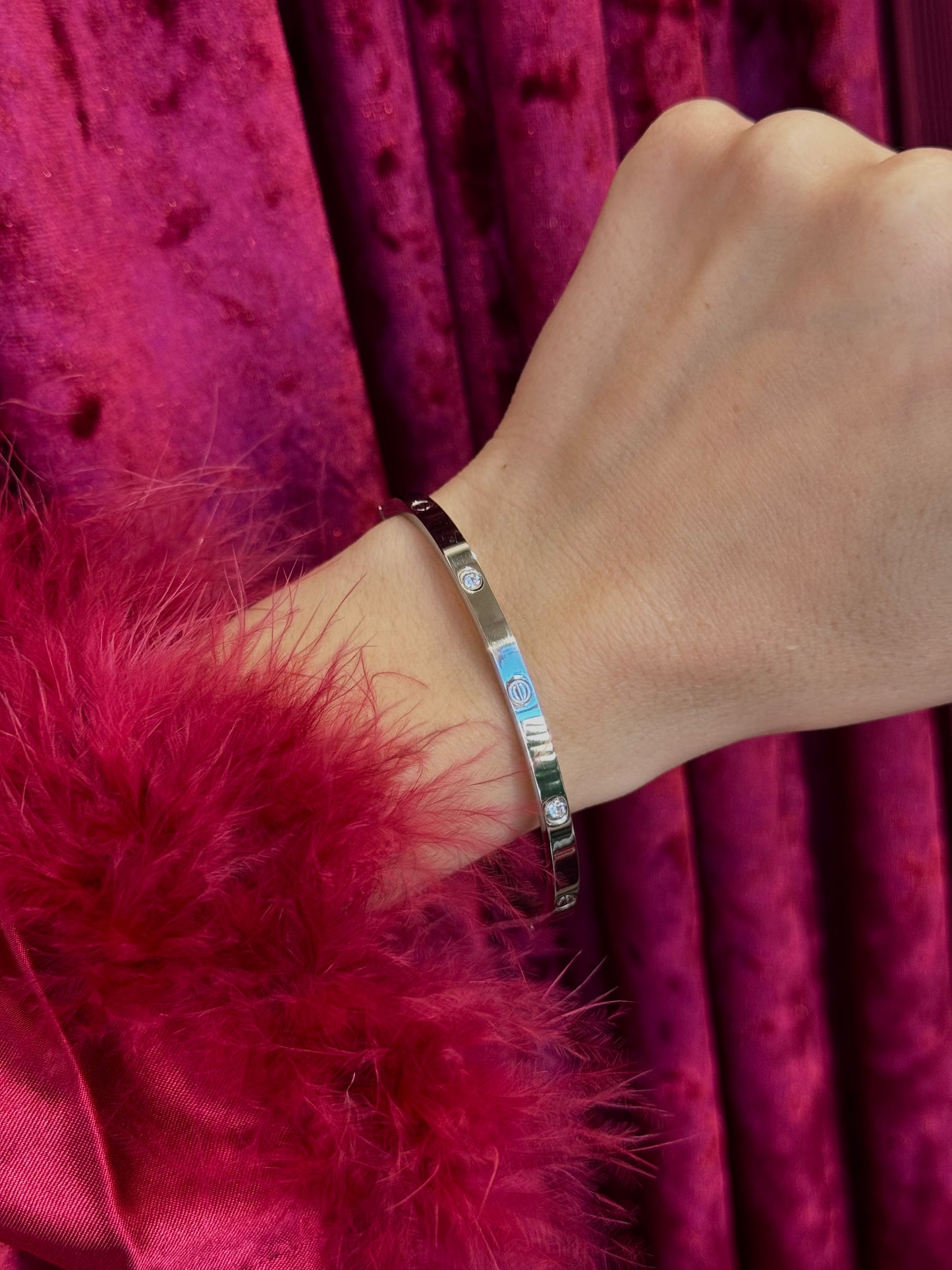 Minimal Crystal -χειροπέδα stainless steel