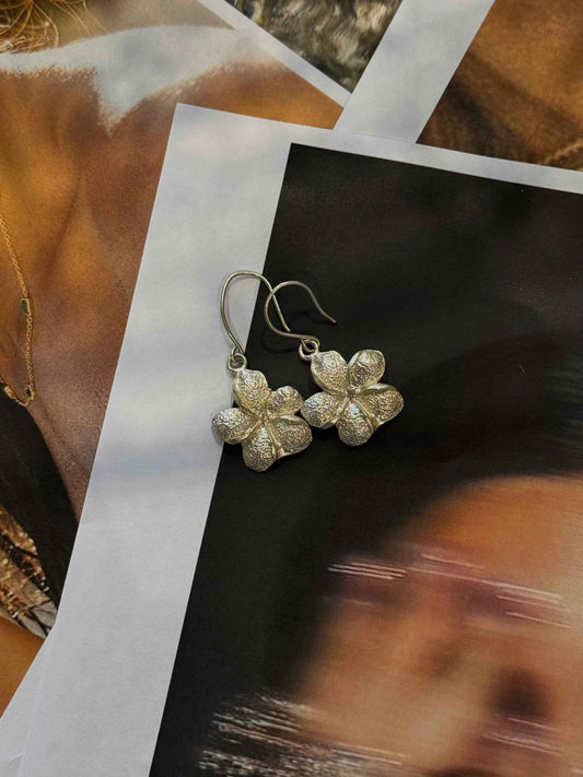 Silver Blossom (μεγάλα)- Σκουλαρίκια Ασήμι 925